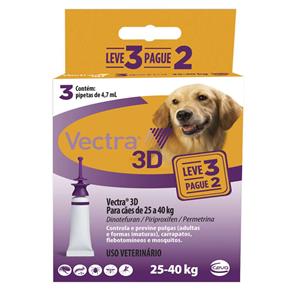 Vectra 3D Cães 25 a 40kg 3 Pipetas Ceva