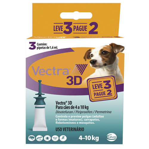 Vectra 3D para Cães de 4 a 10 Kg 1,6 ML - Leve 3 Pague