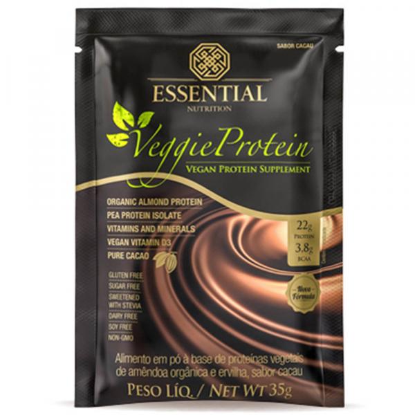 Veggie Protein Cacao Nova Fórmula Sachê 35g Essential Nutrition - Essentialnutrition