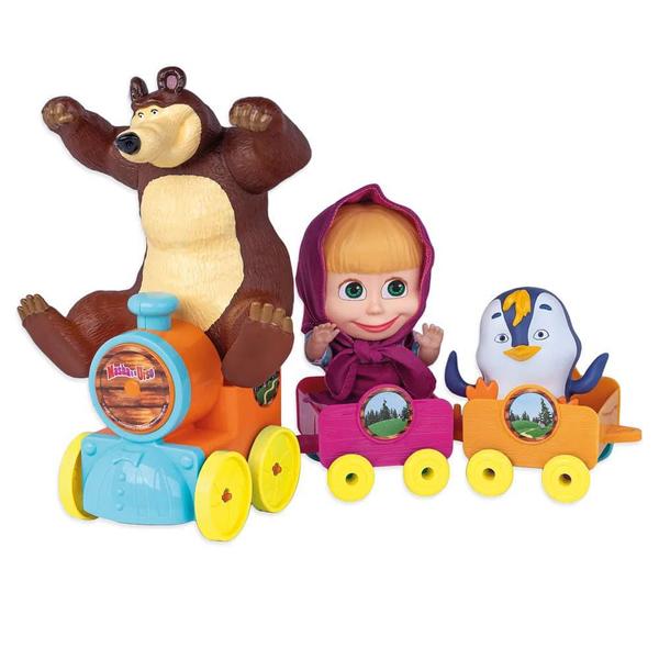 Veículo e Figuras - Masha e o Urso no Trenzinho - Cotiplás - Cotiplas
