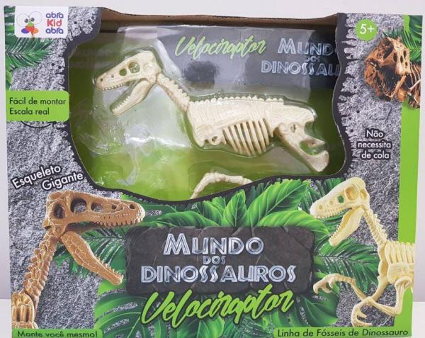 Velociraptor Esqueleto Mundo dos Dinossauros - AbraKidabra 7276