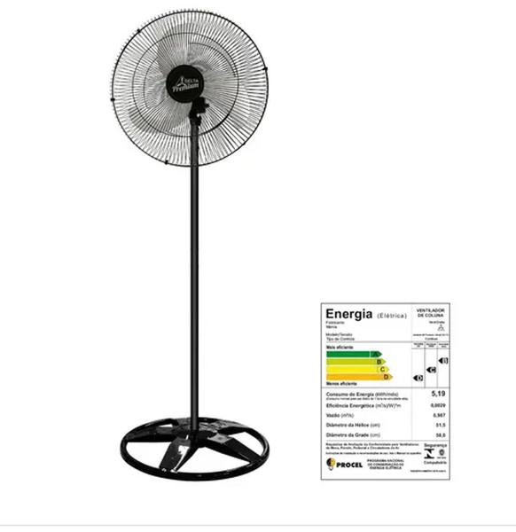 Venti Delta Ventilador Coluna 60cm Preto Biv.