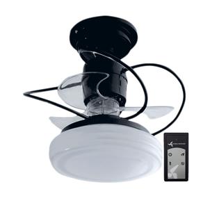 Ventilador de Teto Bali Preto Controle Remoto e Iluminação LED Treviso - BIVOLT