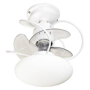 Ventilador de Teto 3 Pas Silencioso com Lustre Atenas Branco + Chave de Parede e Iluminação LED - Treviso