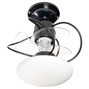 Ventilador de Teto 3 Pas Silencioso com Lustre Atenas Preto + Chave de Parede e Ilimunação LED - Treviso