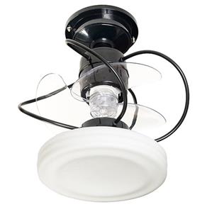 Ventilador de Teto 3 Pas Silencioso com Lustre Bali Preto + Chave de Parede e Iluminação LED - Treviso