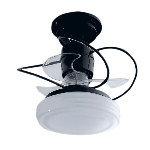 Ventilador de Teto 3 Pas Silencioso com Lustre Bali Preto + Chave de Parede e Iluminação Led - Treviso