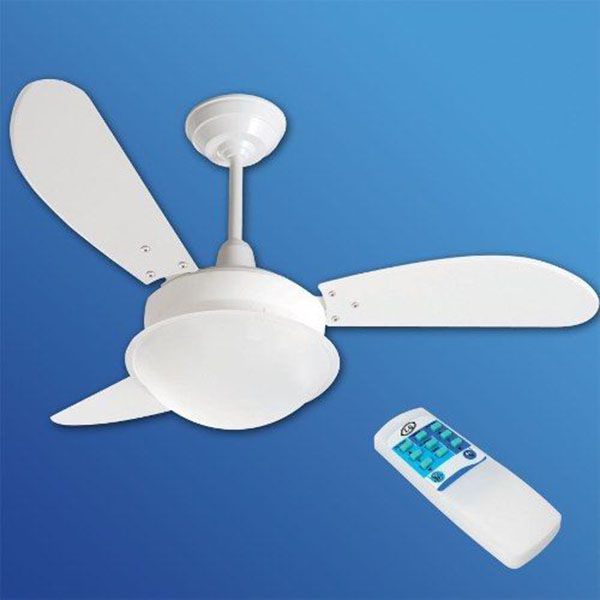 Ventilador de Teto Pérola Branco Loren Sid com Controle Remoto