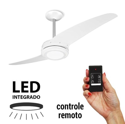 Ventilador de Teto Spirit 203 Branco LED com Controle Remoto