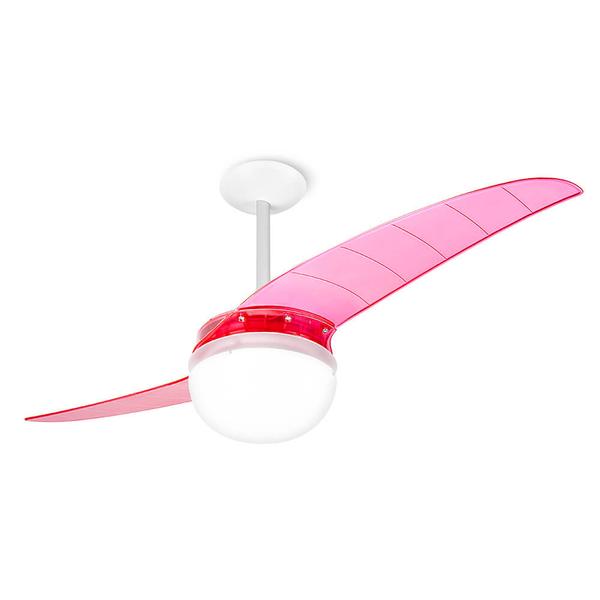Ventilador de Teto Spirit 202 Rosa Neon Lustre Globo - Spirit