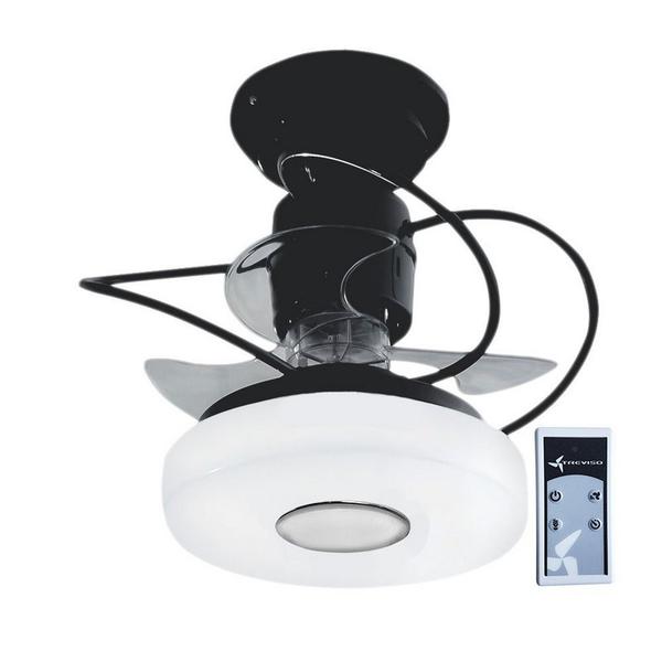 Ventilador de Teto Treviso Monaco Preto com Controle Remoto e Iluminação LED