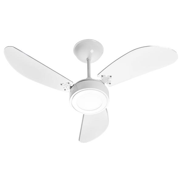 Ventilador de Teto Venti-Delta New Cristal Led com 3 Pás Transparente / Branco