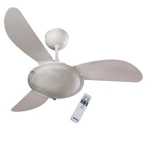 Ventilador de Teto Ventisol Sunny com Lustre, Controle de Velocidade, Reversão de Luz e Controle Remoto - Branco - 220v
