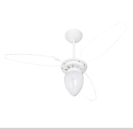 Ventilador de Teto Ventisol Wind Branco - 3 Pás Transparentes 127V