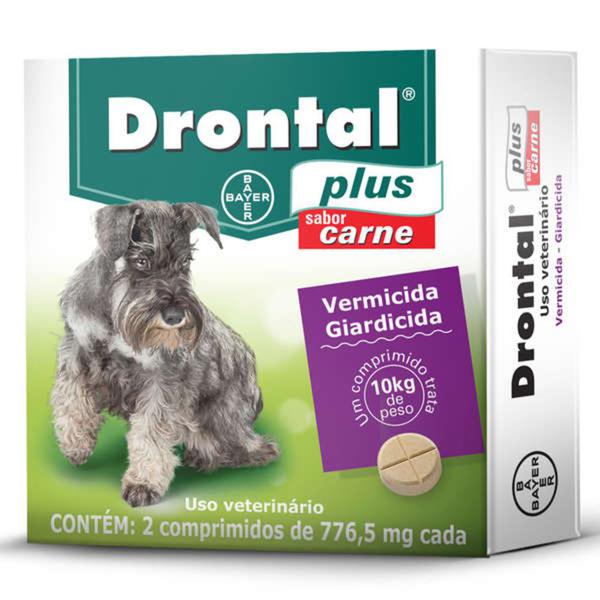 Vermífugo Bayer Drontal Plus Sabor Carne - Cães 10 Kg 2 Comprimidos