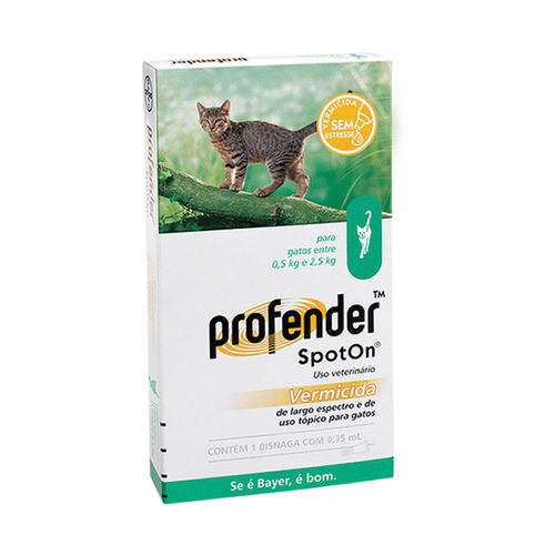 Vermífugo Bayer Profender Spot On Gatos 0,35ml 0,5 à 2,5kg
