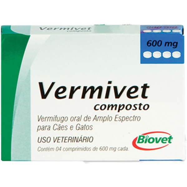 Vermífugo Biovet Vermivet Composto 600 Mg