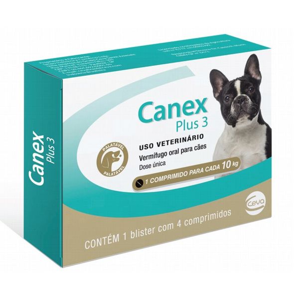 Vermífugo Canex Plus 3 Ceva 4 Comprimidos