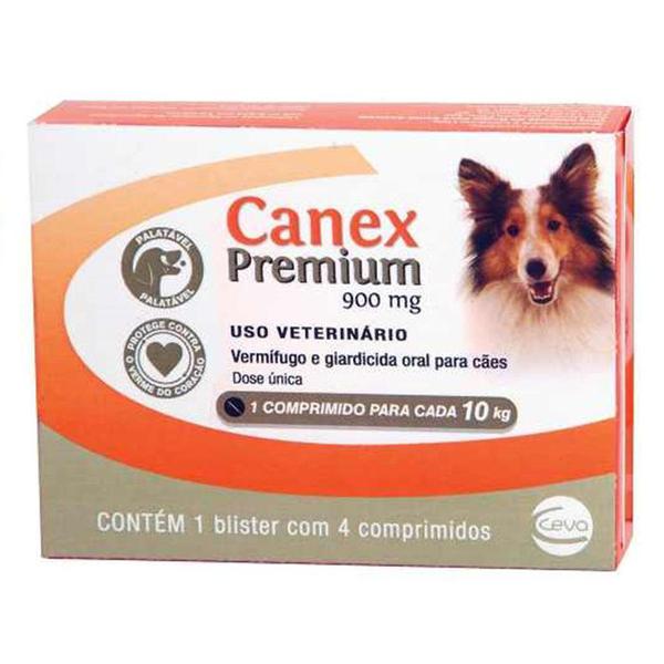 Vermífugo Canex Premium 900mg para Cães - 4 Comprimidos - Ceva
