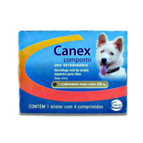 Vermifugo Ceva Canex Composto para Cães Até 10 Kg - 4 Comprimidos