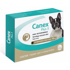 Vermífugo Ceva Canex Plus 3 para Cães 4 Comprimidos