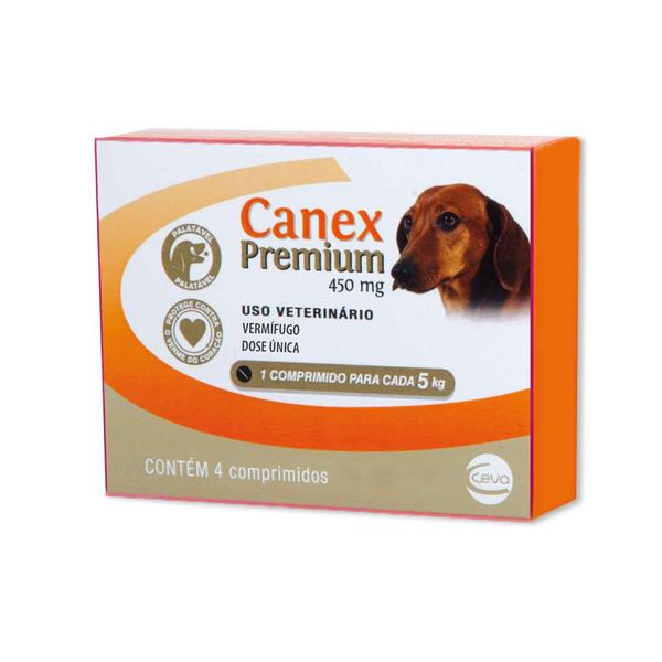 Vermífugo Ceva Canex Premium 450mg para Cães Até 5kg
