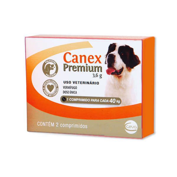 Vermífugo Ceva Canex Premium 3,6 G para Cães - 2 Comprimidos