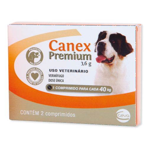 Vermífugo Ceva Canex Premium para Cães - 4 Comprimidos - 3,6g