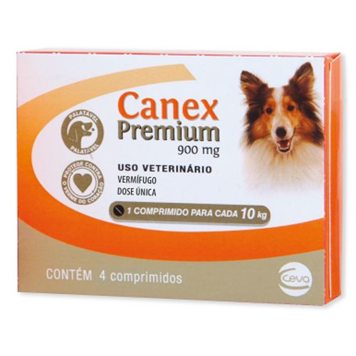 Vermífugo Ceva Canex Premium para Cães - 4 Comprimidos - 900mg