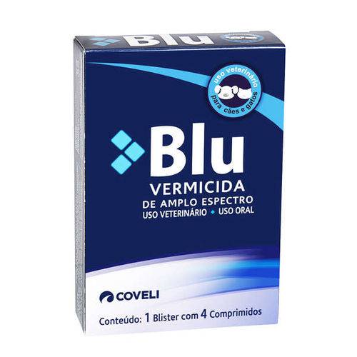Vermífugo Coveli Blu para Cães e Gatos - 4 Comprimidos