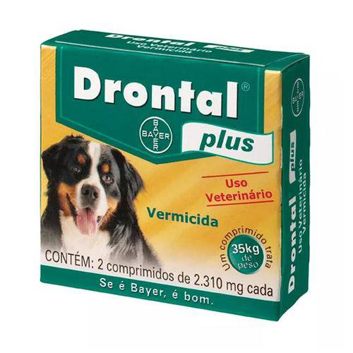 Vermífugo Drontal Plus 35kg com 2 Comprimidos