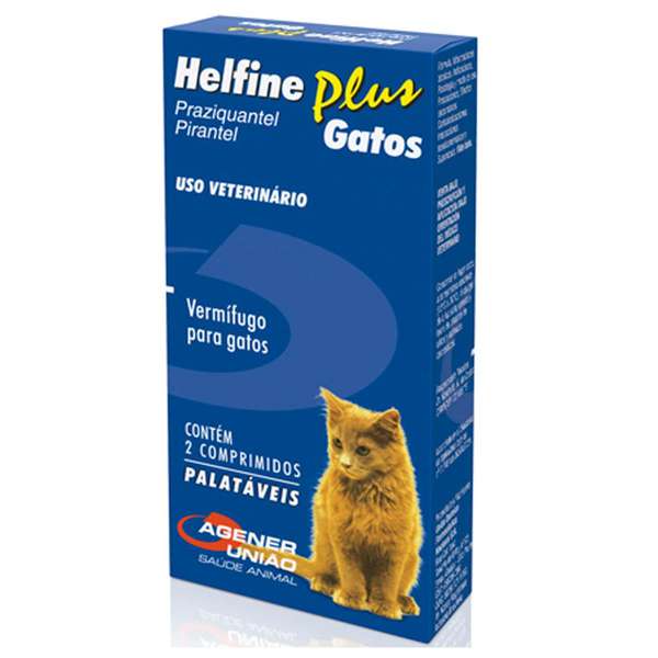 Vermífugo Helfine Plus Gatos 2 Comprimidos - Agener