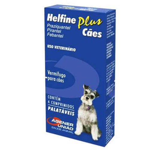 Vermífugo Helfine Plus para Cães - 4 Comprimidos