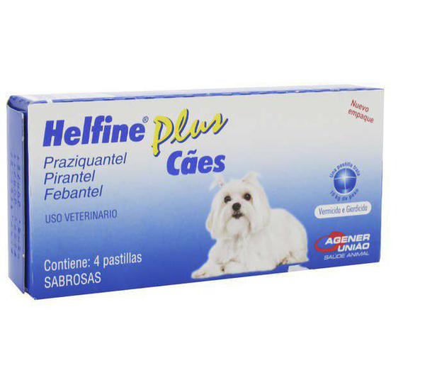 Vermífugo Helfine Plus para Cães - 4 Comprimidos