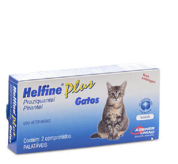 Vermífugo Helfine Plus para Gatos - 2 Comprimidos