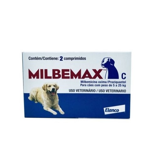 Vermífugo Milbemax Cães 5 a 25 Kg Elanco 2 Comprimidos