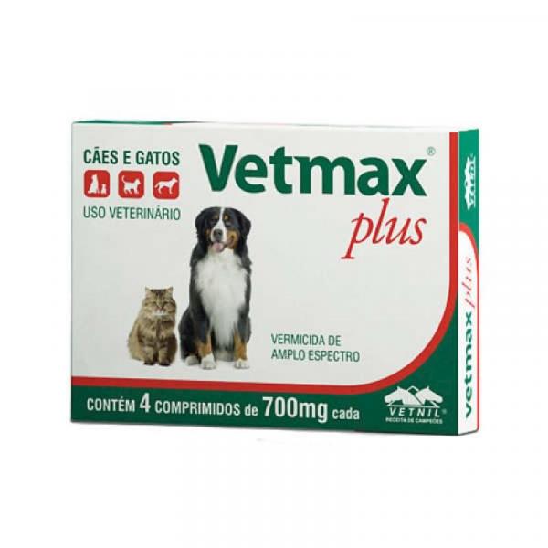 Vermifugo P/ Cães e Gatos Vetmax Plus 700mg (4 Comp.) - Vetnil