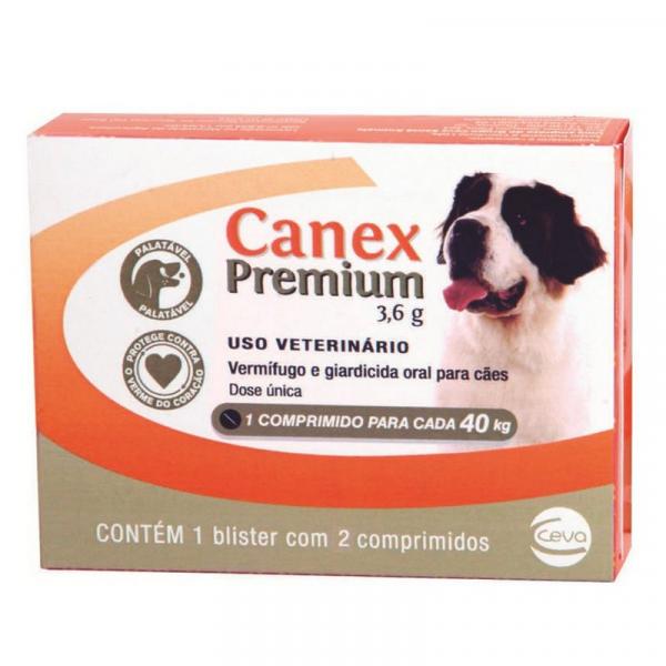 Vermífugo para Cães Ceva Canex Premium 3,6g 40 Kg - Cx 2 Comprimidos