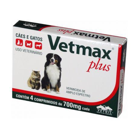 Vermífugo para Cães e Gatos Vetmax Plus Vetnil 4 Comprimidos