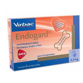 Vermífugo para Cães Endogard 2,5Kg Virbac 6 Comprimidos