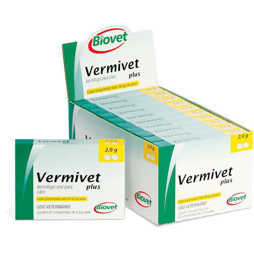 Vermífugo Vermivet Plus Biovet 2,0g para Cães