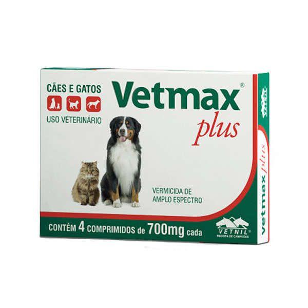 Vermífugo Vetnil Vetmax Plus 700 Mg 04 Comprimidos