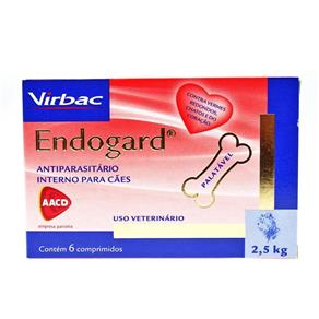 Vermífugo Virbac Endogard Até 2,5 Kg - 6 Comprimidos