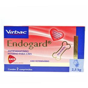 Vermífugo Virbac Endogard Até 2,5 Kg - 2 Comprimidos