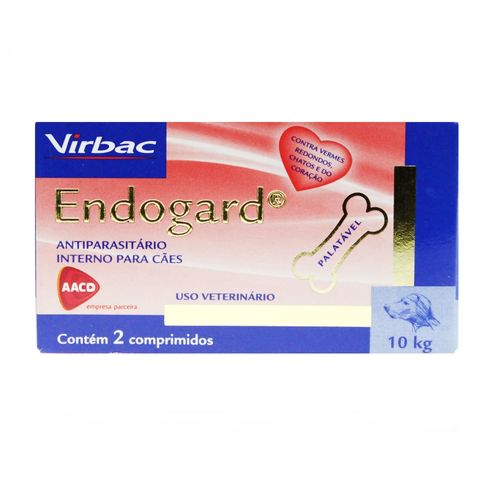 Vermifugo Virbac Endogard para Cães de Até 10kg 2 Comprimidos
