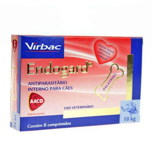 Vermífugo Virbac Endogard Paraaté 6 Comprimidos