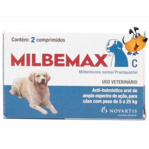 Vermífugos Milbemax com 2 Comprimidos 12,5/125mg
