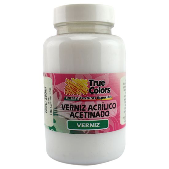 Verniz Acrílico Acetinado 250ml - True Colors