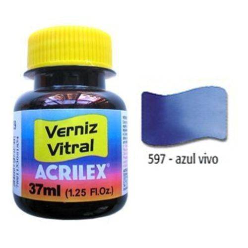 Verniz Vitral Acrilex 037 Ml Azul Vivo 08140-597