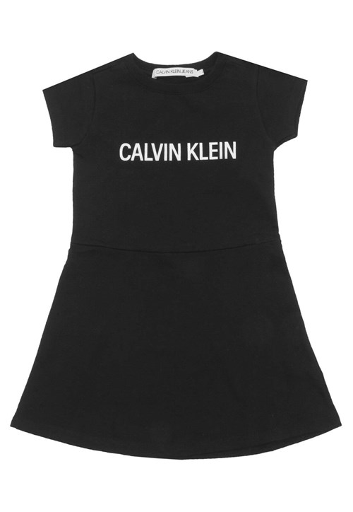 Vestido Calvin Klein Kids Lettering Preto